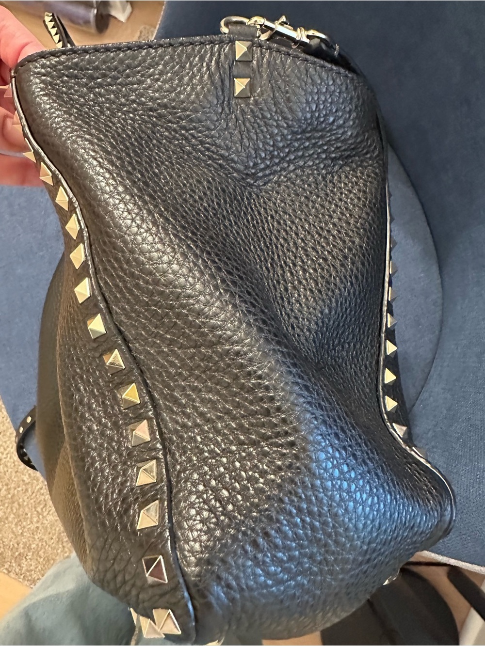 Valentino Studded Black Leather Handbag - Picture 7 of 11